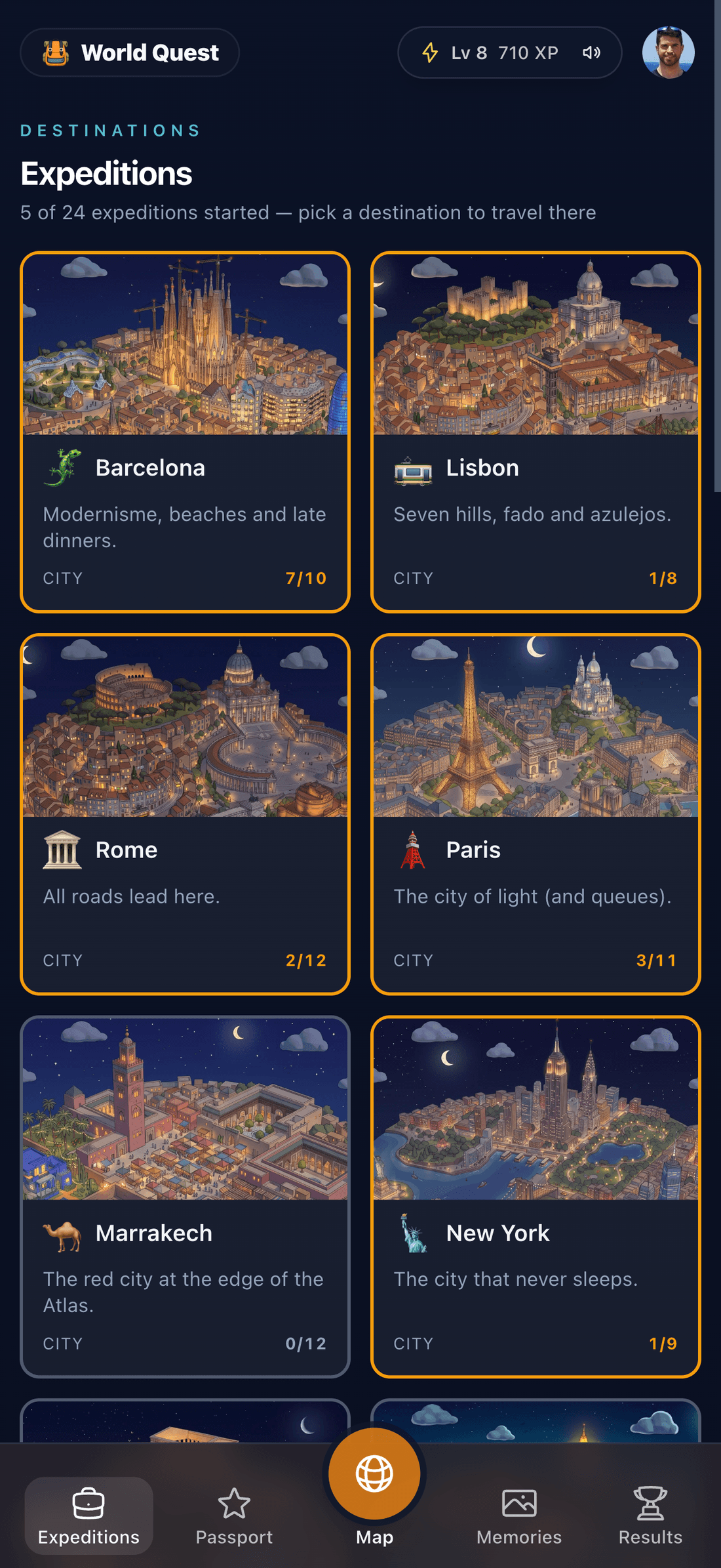 World Quest expeditions grid