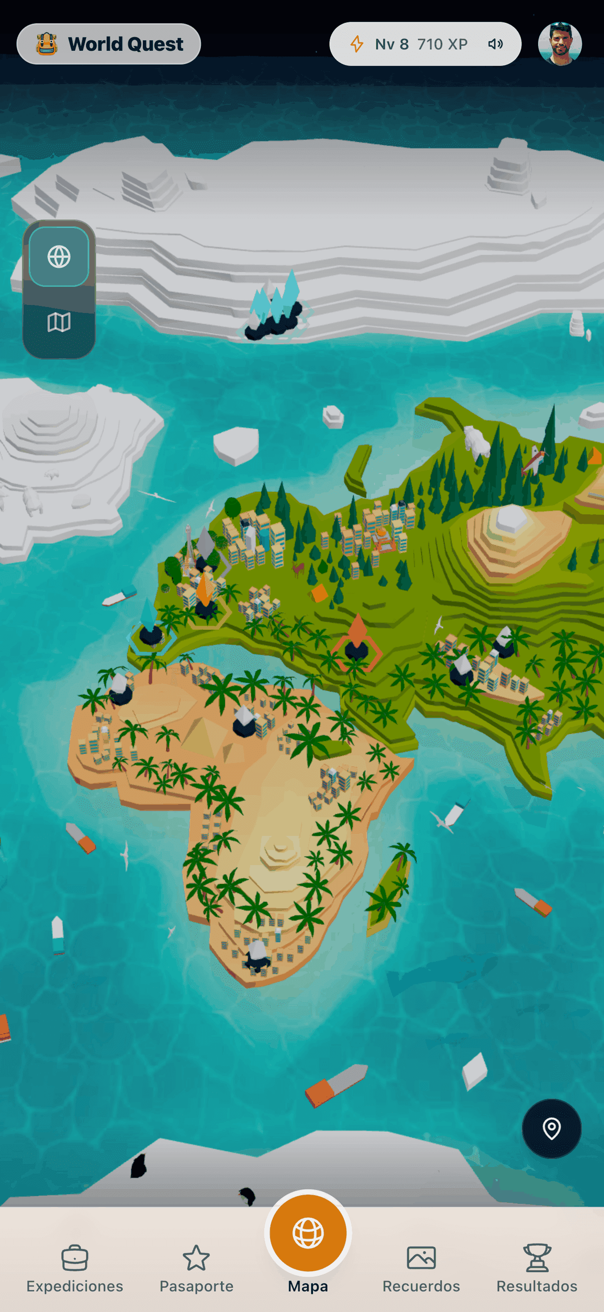 El mapamundi il·lustrat de World Quest